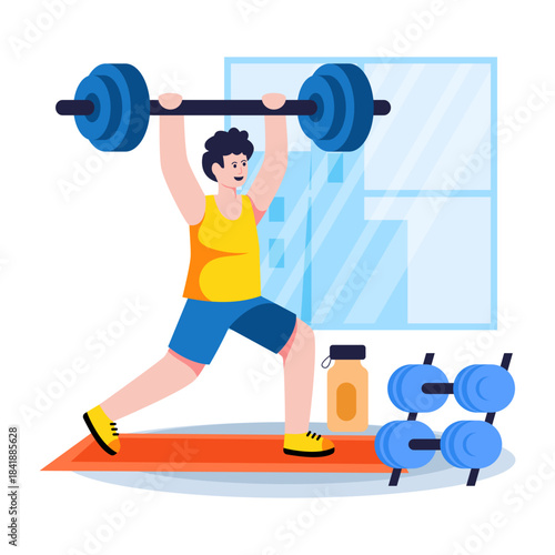 A trendy vector design of weightlifting