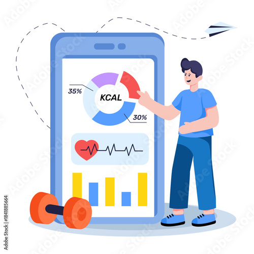 Premium download illustration of fitness tracker app