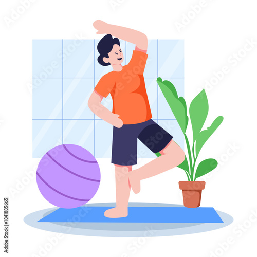 An illustration design of ball exercise