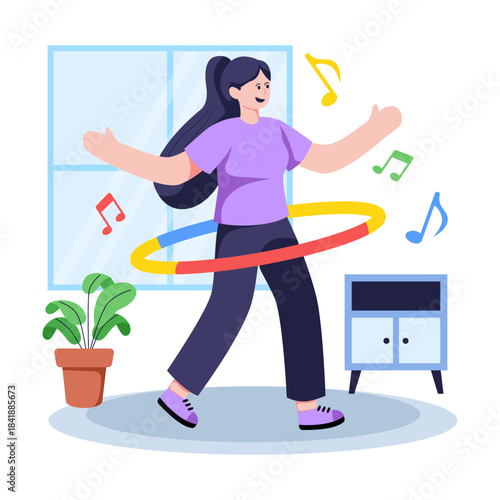 Editable design illustration of hula hoop