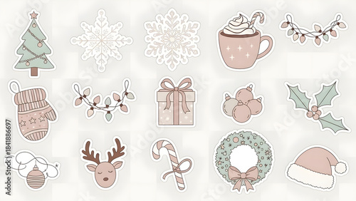 cute christmas decoration stickers