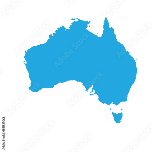 Map of Australian, sign silhouette. World Map Globe. Vector Illustration isolated on transparent background. African continent.