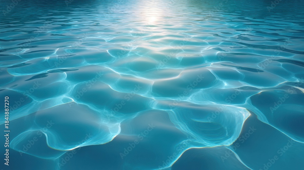 Fototapeta premium Serene Calm Waves of Crystal Clear Water Reflecting Soft Light at Sunrise, Capturing the Tranquility and Beauty of Nature's Aquatic Scenes