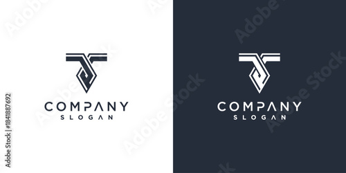 Letter T logo template with modern concept Premium Vector part 4
