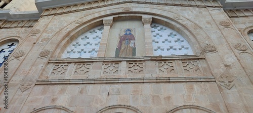 Greek style, western facade of the church of Agios Kendeas in the northern part of Paphos