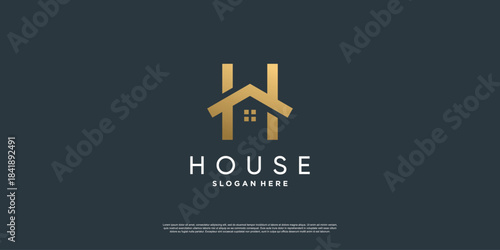 House logo with different creative element style Premium Vector part 4