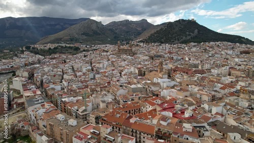 Drone Panorama Over Historic Jaen - Old City District and Urban Landscape