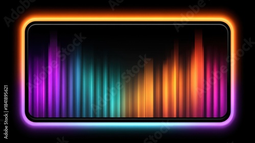 Wallpaper Mural Colorful audio waveform with vibrant gradients glowing on a dark background, ideal for music, technology and digital art themes. Torontodigital.ca