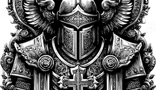 Intricate Medieval Knight Illustration