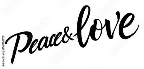 Peace and love quote in elegant handwritten calligraphy style