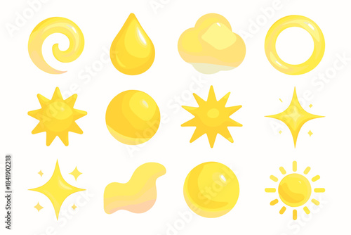 Shimmer iridescent reflective vector glow curl solar sunny icon radiant icons silky