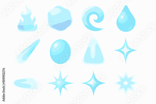 Beam frozen droplet glossy beams reflection radiant glow shimmer icon polar vector