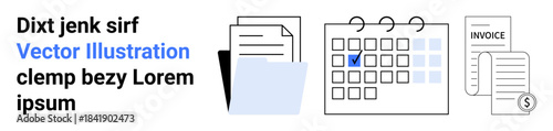Business planning, financial organization, document tracking, scheduling management, payment systems, office workflow. A calendar, documents and an invoice are . Scheduling and financial