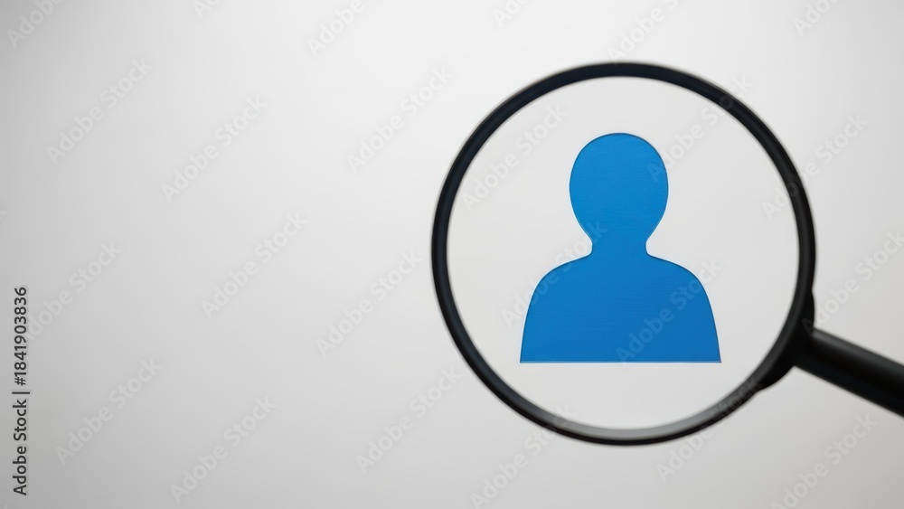 Fototapeta premium Finding a Person Magnified User Profile Search