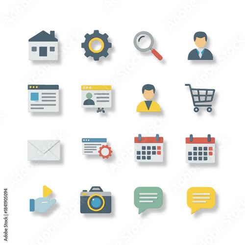 Collection of Flat Design Icons for Web and Mobile Applications.