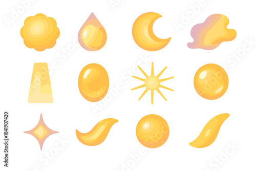 Golden ray gradient sparkle reflection sunbeam vector light bright pastel shimmer icon