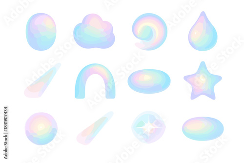 Vector luminous reflective icon bright flare hue vivid glow reflection gradient radiant