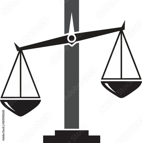 Stylized illustration of a balance scale, representing justice, law, or fairness
