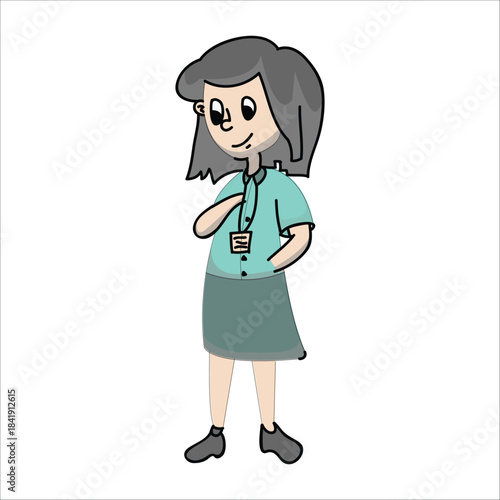 Female reporter standing confidently with a smile. Concept of professional broadcasting