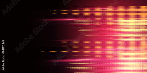 Black and orange modern abstract background with yellow glowing movement and high-speed light effect. Vector illustration