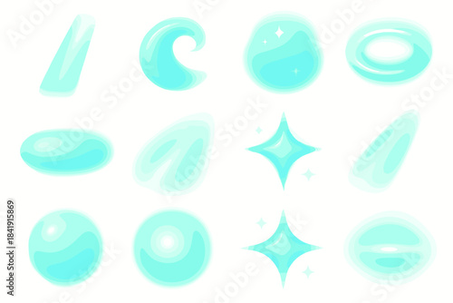 Gradient gentle glow veil translucent shimmer gleam vector iridescent puff icon beam