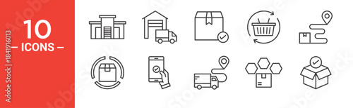 Tracking order icon set. Tracking order vector symbol in black filled and outlined style.