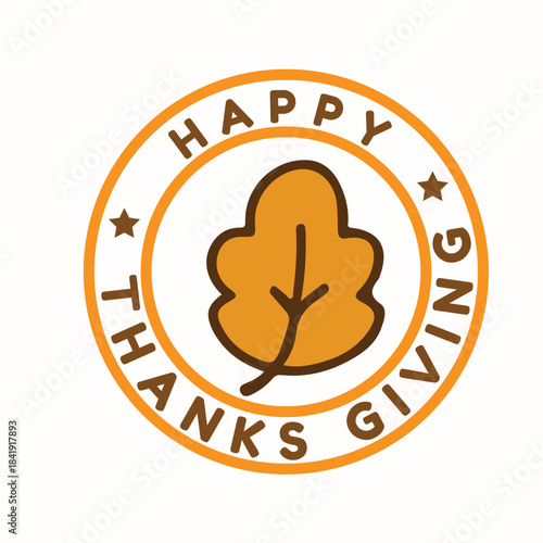 Festive Happy Thanksgiving vector with autumn leaves, pumpkins, and warm seasonal style. Perfect for greeting cards, banners, social media posts, and holiday promotional designs