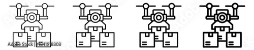 Drone Delivery Icon Set Different Style Collection