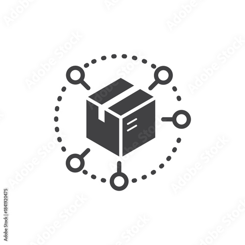 vector icon design of global network distribution logistics delivery.