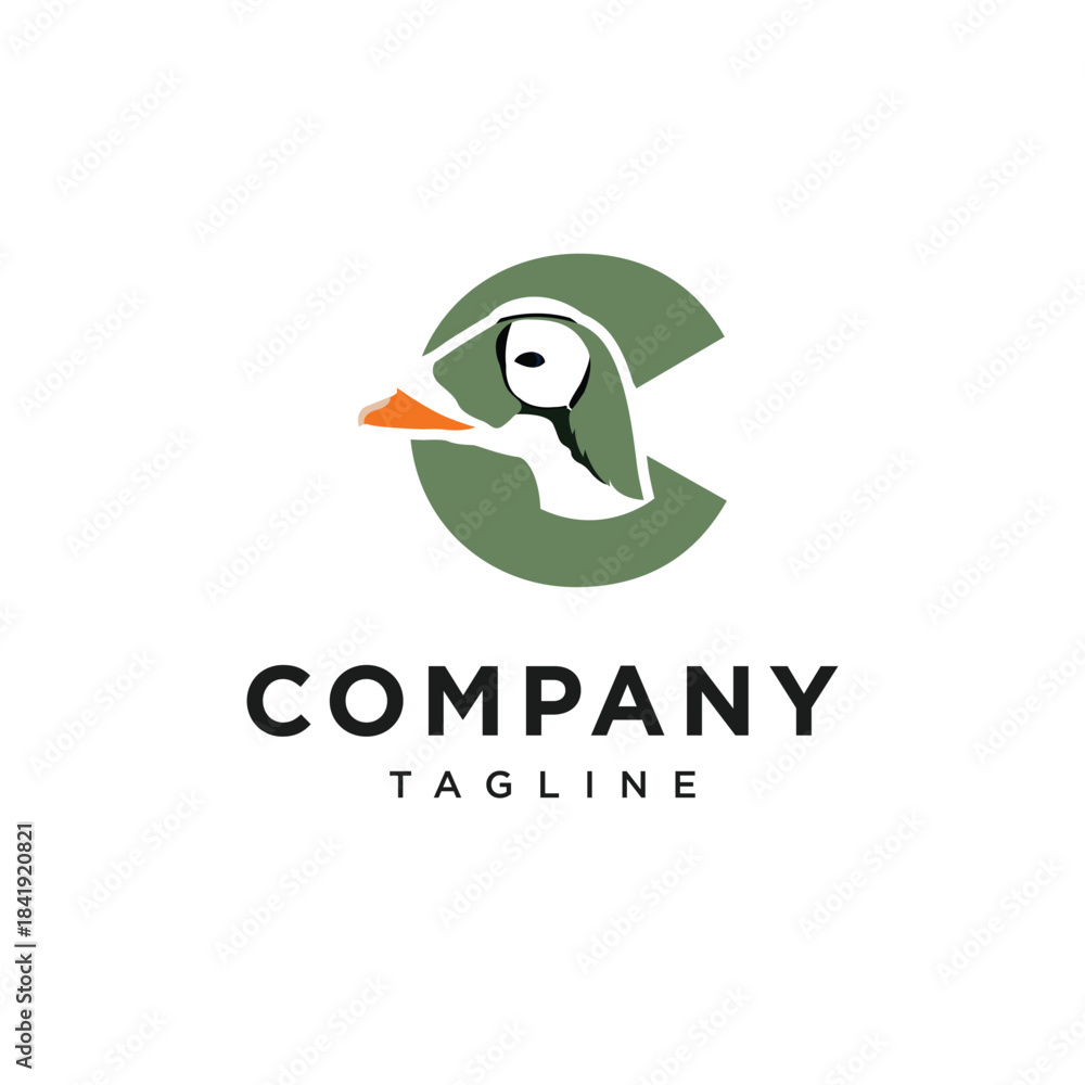 Obraz premium Letter C Somateria Fischeri Logo Icon Vector