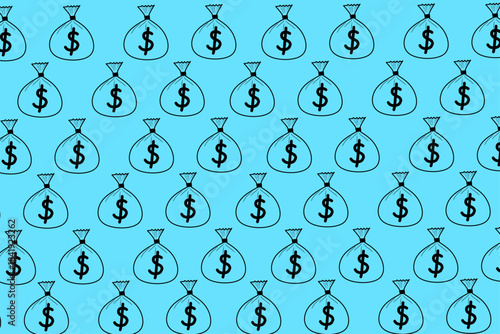 Money Bag Pattern in Outline Style for Financial Branding