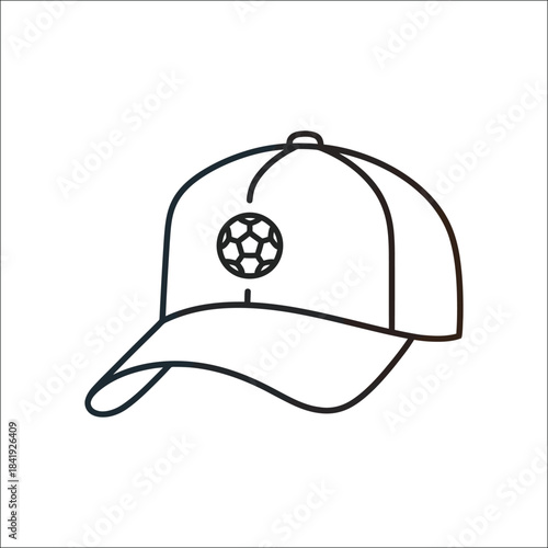 Stylized football cap icon for sports and athletics