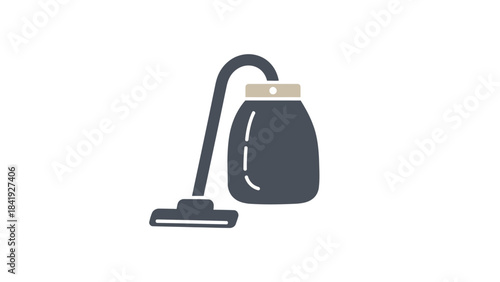 Flat icon illustration of a vacuum cleaner, a cleaning appliance for tidying a floor