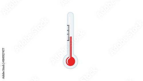 A simple, digital illustration of a thermometer showing a moderate level of heat, on white