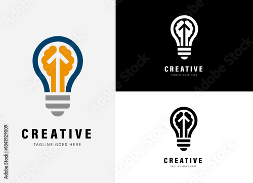 Creative light bulb logo symbolizing innovation, ideas, energy, and solutions. Perfect for education, technology, startups, and creative agencies. Fully editable vector.