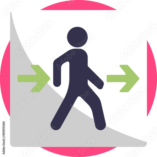 Directional sign indicating the correct way or path.