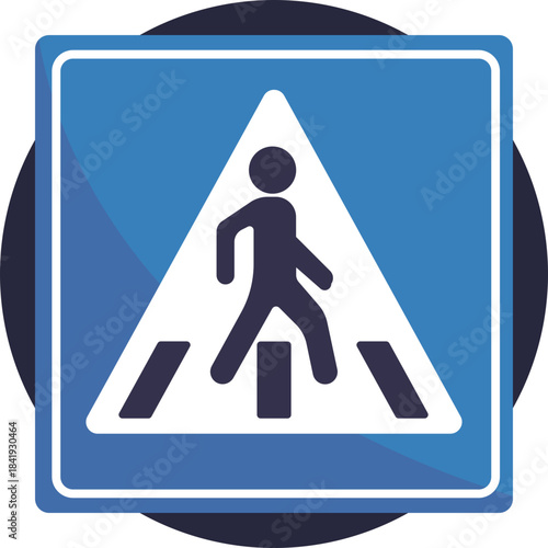 Striped walkway indicating where people can cross the street.