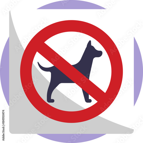 Indicates that people with animals are not allowed in the area.