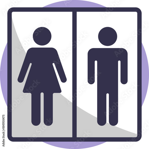 Men’s and women’s toilets – Sign showing separate facilities for male and female users.