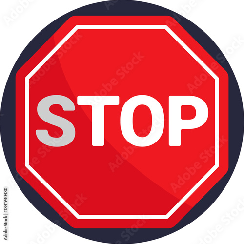 Red octagonal sign signaling vehicles to stop.