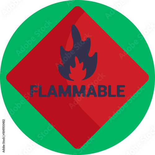 Warning of flammable materials – indicates the presence of substances that can easily catch fire.