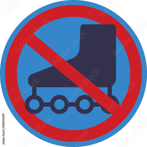 Prohibits the use of roller skates in the area.