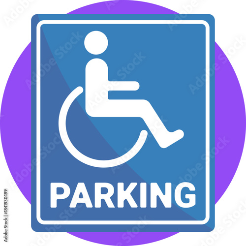 Sign marking accessible entrances, parking, or services for disabled persons.