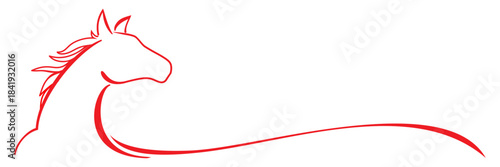 Chinese new year fire horse line art Illustration background