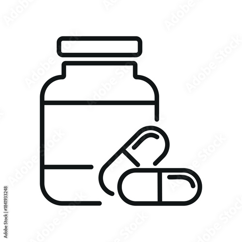 Sports nutrition BCAA outline icon