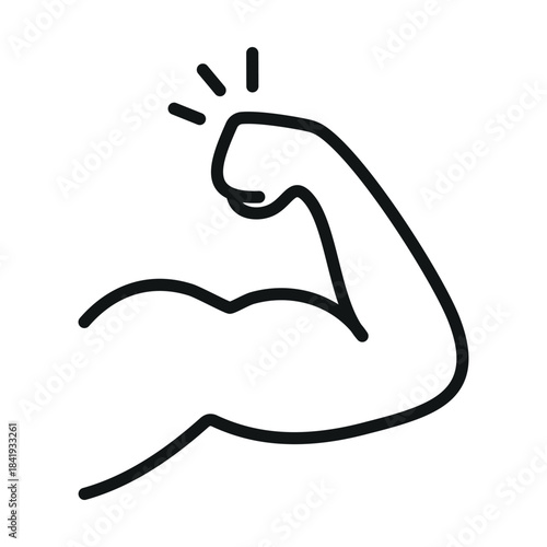 muscle biceps web line icon