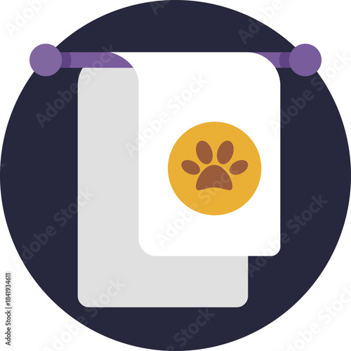 Towel used for drying pets after bathing.