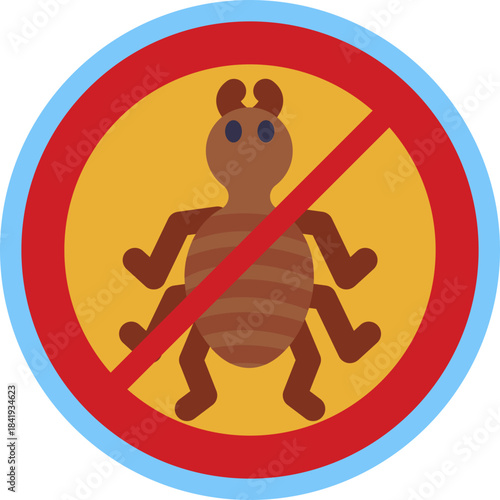 Symbol showing a flea crossed out to indicate flea-free pets.