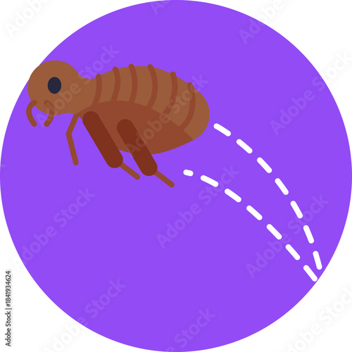 A small insect symbol representing fleas commonly found on pets.