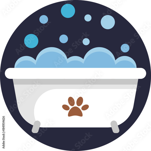 Symbol representing pet washing or bathing services.